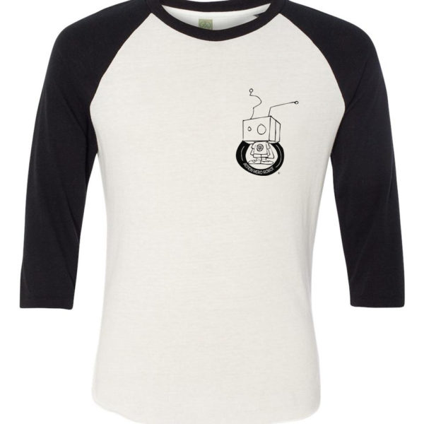 Men's Action Hero Robot Logo Baseball Tee