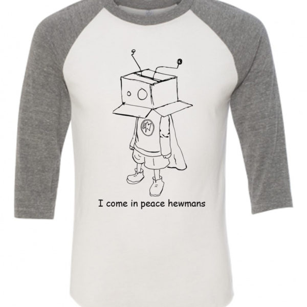 Men's "I come in peace hewmans" Baseball Tee
